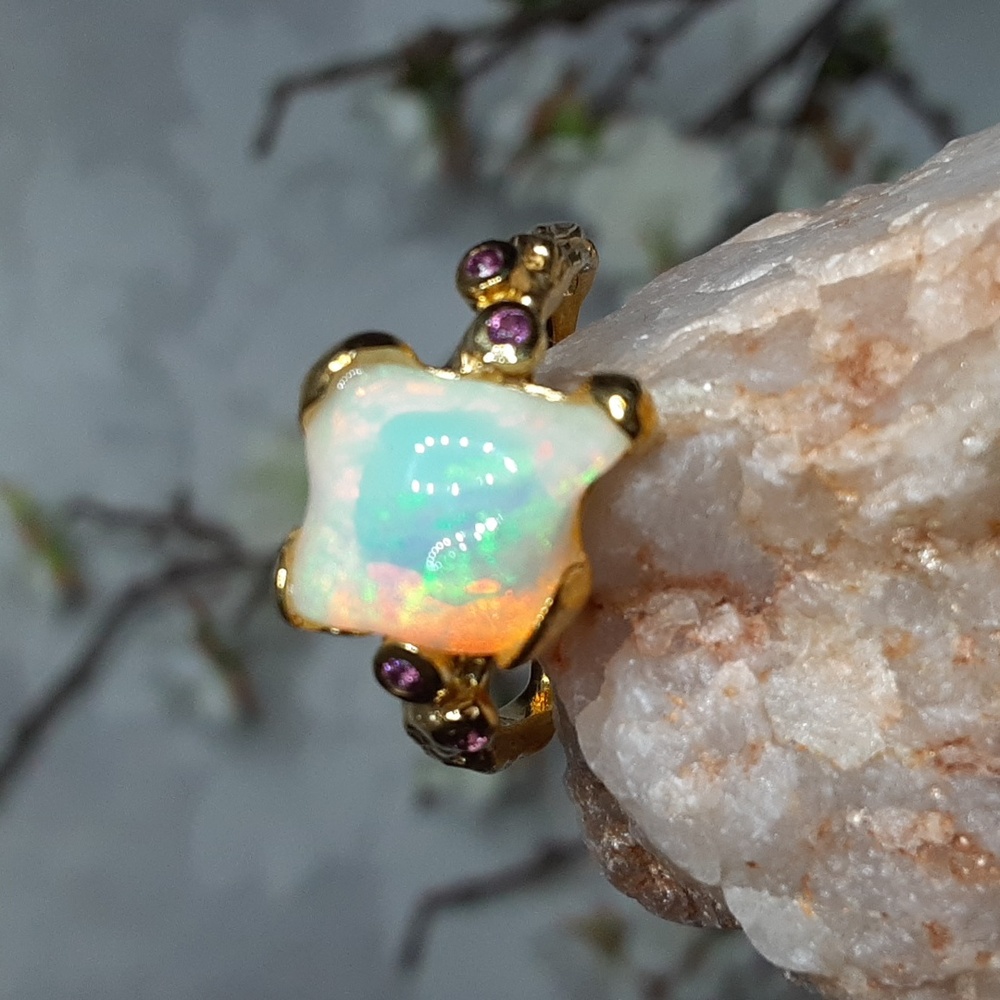 ๐925 Ethiopian Opal, Amethyst, Gold Over Sterling. Price Is Firm. - Picture 14 of 14
